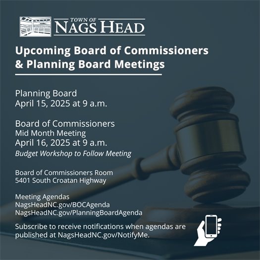 Board of Commissioners and Planning Board Meeting Dates 