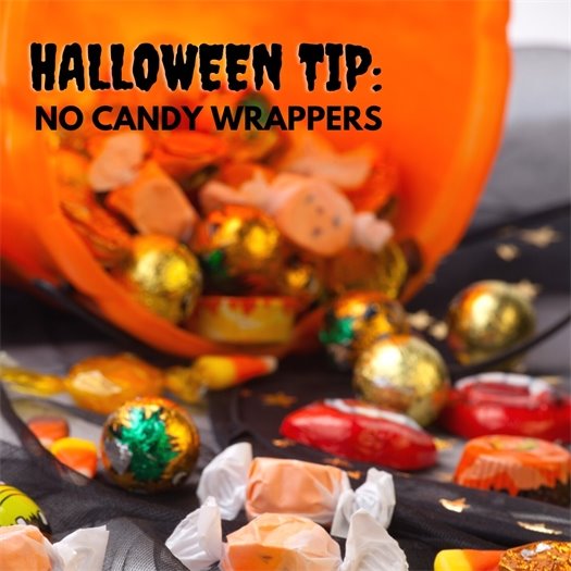 Halloween Recycling Reminder - No Candy Wrappers in the Recycling Bin