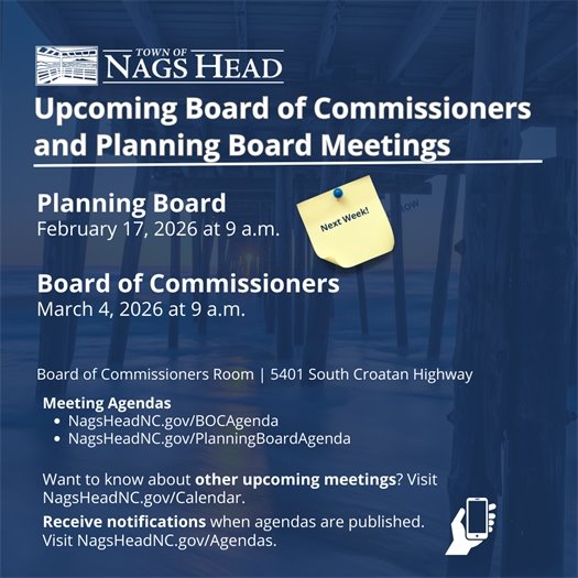 Upcoming Board of Commissioners and Planning Board Meeting Dates 
