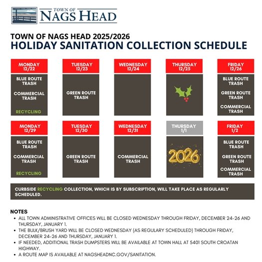 2025 2026 Holiday Sanitation Schedule 