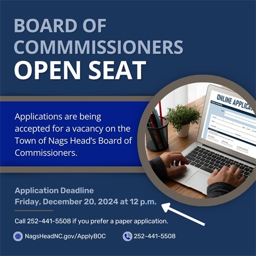 Open Seat on Board of Commissioners - Applications Due by December 20 at 12 pm