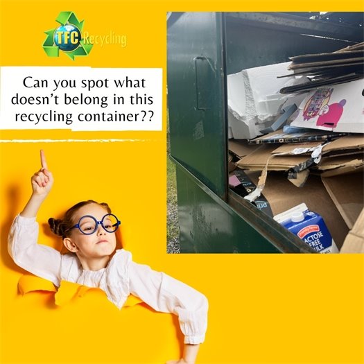 Styrofoam doesn't belong in recycling containers.