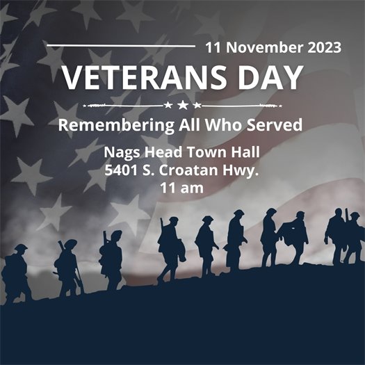 Veterans Day Ceremony at the Town of Nags Head, November 11, 2023 at 11 am