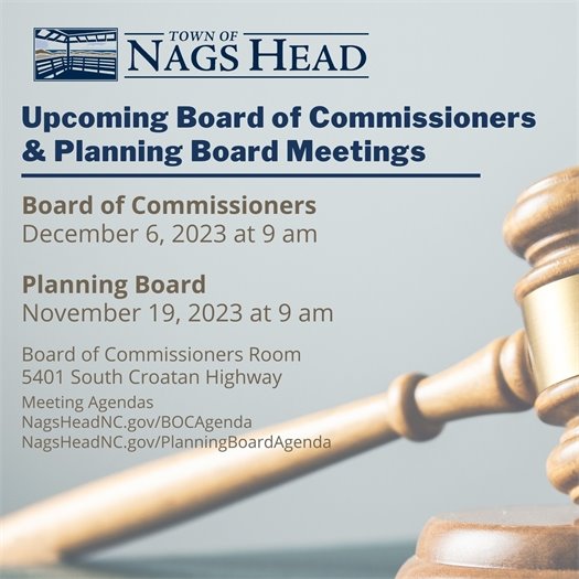 Board of Commissioners and Planning Board Meeting Dates 