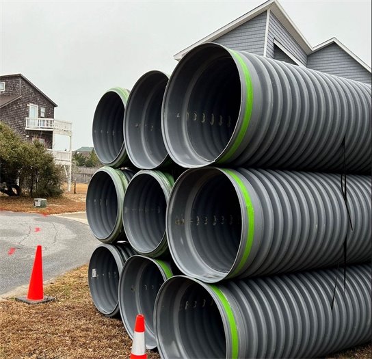 The South Memorial Avenue drainage replacement project is underway! Work should continue for the next 8 to 12 weeks, weather permitting.  If property owners have landscape or other above-grade improvements in the right-of-way on South Memorial, they should remove them. For smaller landscape improvements, the items can be re-installed post-construction. The contractor will attempt to relocate and re-install Items left in the construction's path, but there are no guarantees. Visit http://nagsheadnc.gov/CivicAlerts.aspx?AID=592 for more information.