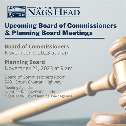 Board of Commissioners and Planning Board Meeting Dates 