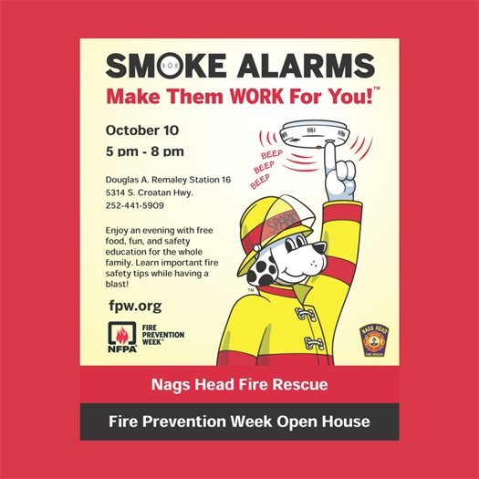 Fire Prevention Week Open House, October 10, 5 to 8 pm