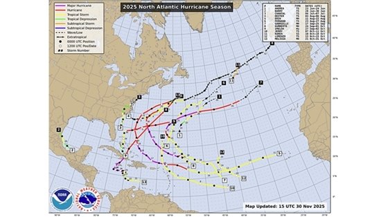2025 North Atlantic Hurricane Season Graphic from NWS Morehead City