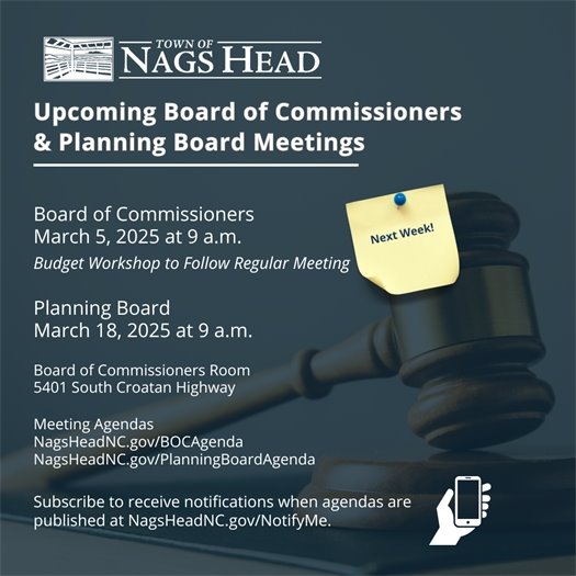 Board of Commissioners and Planning Board Meeting Dates 