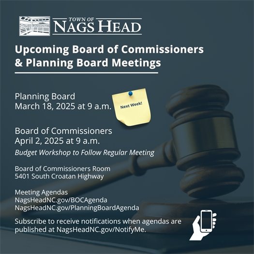 Board of Commissioners and Planning Board Meeting Dates 