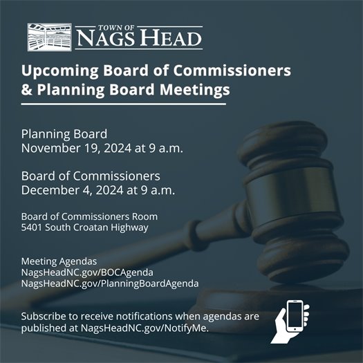 Board of Commissioners and Planning Board Meeting Dates 
