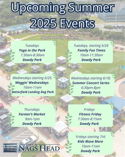 Town of Nags Head Upcoming Events for Summer 2025