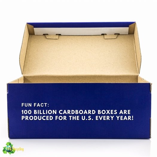 Shoe boxes, pasta containers, Amazon boxes... all common cardboard items. In the U.S. alone, around 100 billion cardboard boxes are produced every year. Recycling one ton of that cardboard saves approximately nine cubic yards of landfill space!