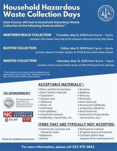 Dare County Household Hazardous Waste Collection Days