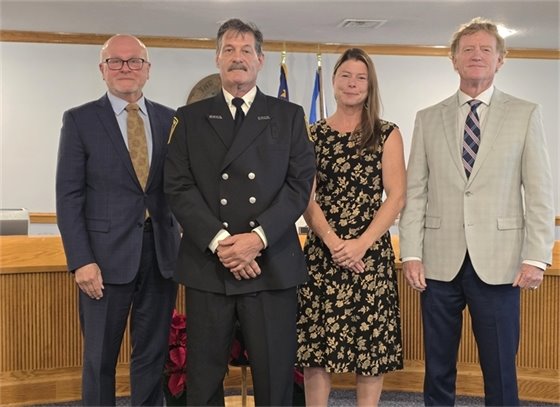 Fire Engineer Richard Gibbons with Nags Head's Board of Commissioners on December 3, 2025