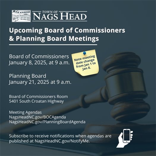Board of Commissioners and Planning Board Meeting Dates 