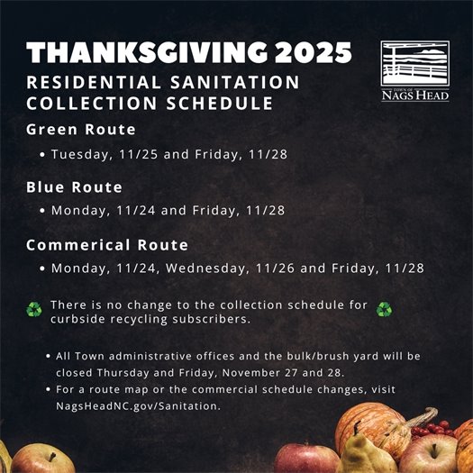 Thanksgiving 2025 Sanitation and Office Schedule