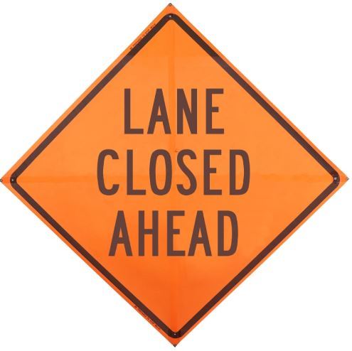 lane closed ahead