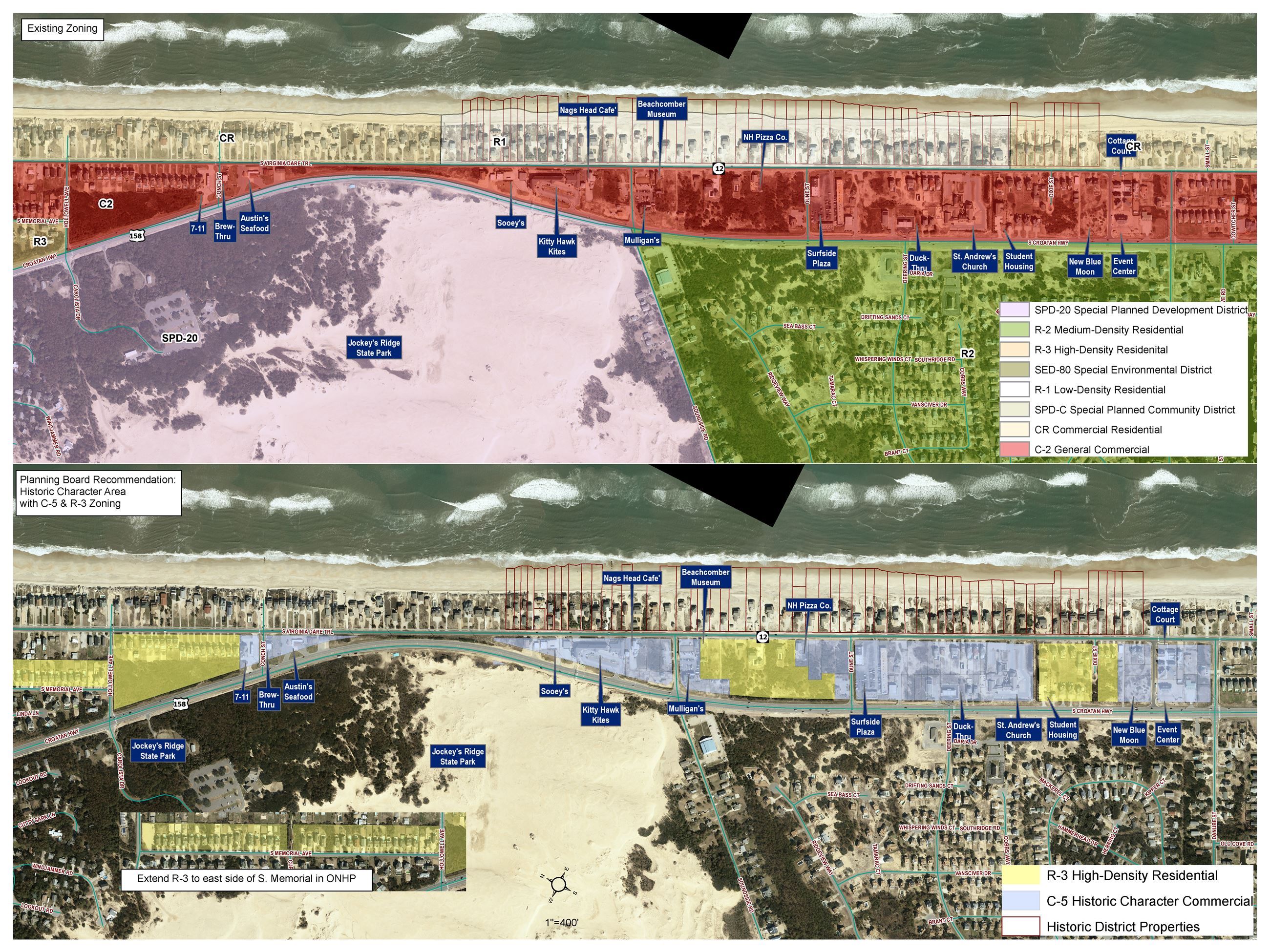 Historic Character Area Zoning Recommendations Map