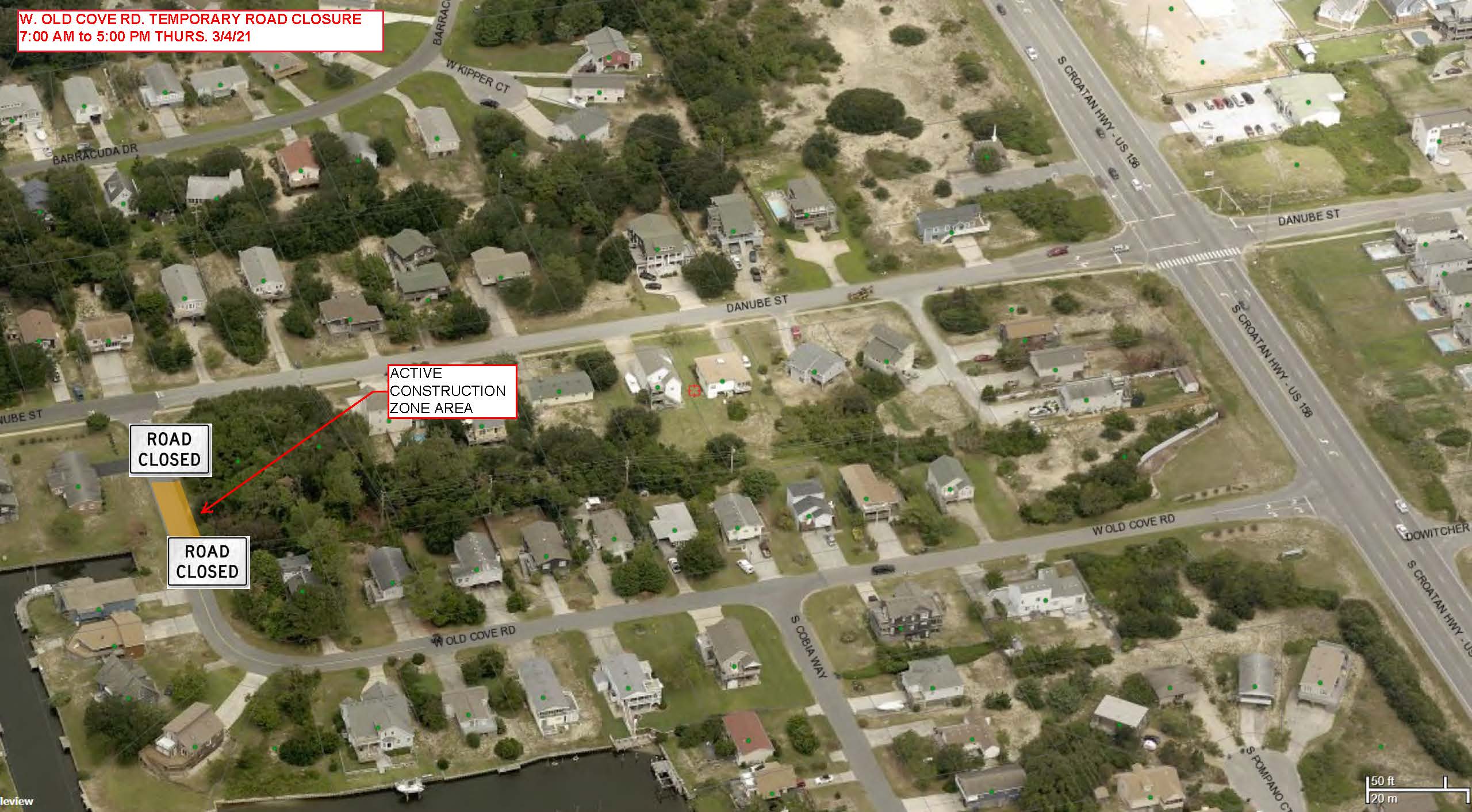 Old Cove Rd. temporary road closure exhibit