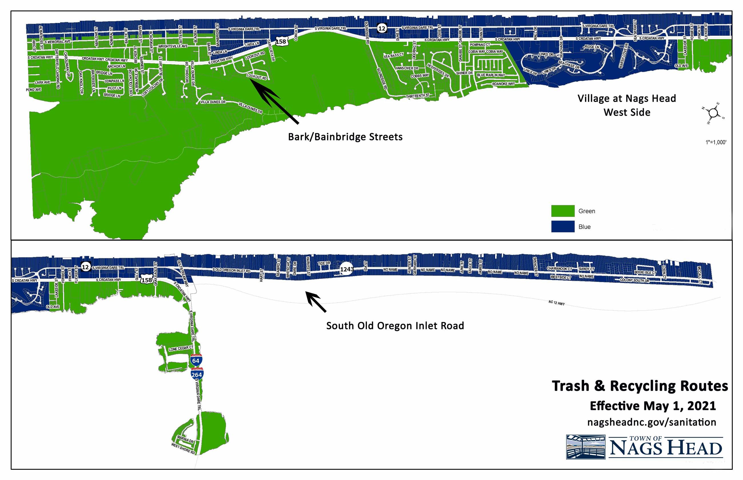 March 2021 Trash Routes Nags Head