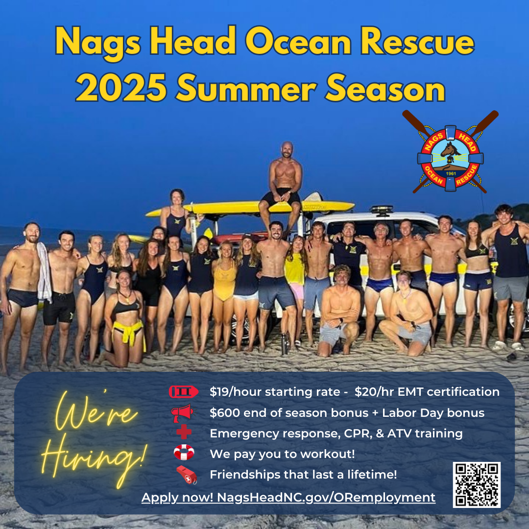 Nags Head Ocean Rescue Hiring Lifeguards for Summer 2025/Housing Also Needed