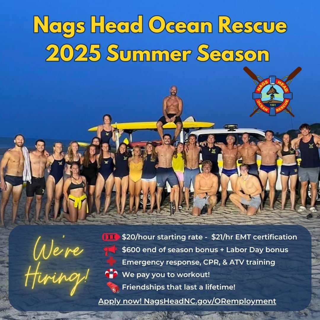 Nags Head Ocean Rescue Hiring Lifeguards for Summer 2025/Housing Also Needed