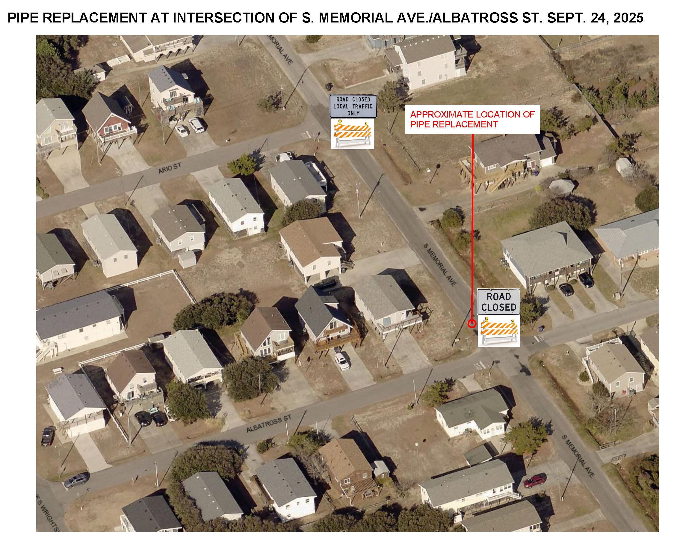 Albatross Street Closure Map September 2025